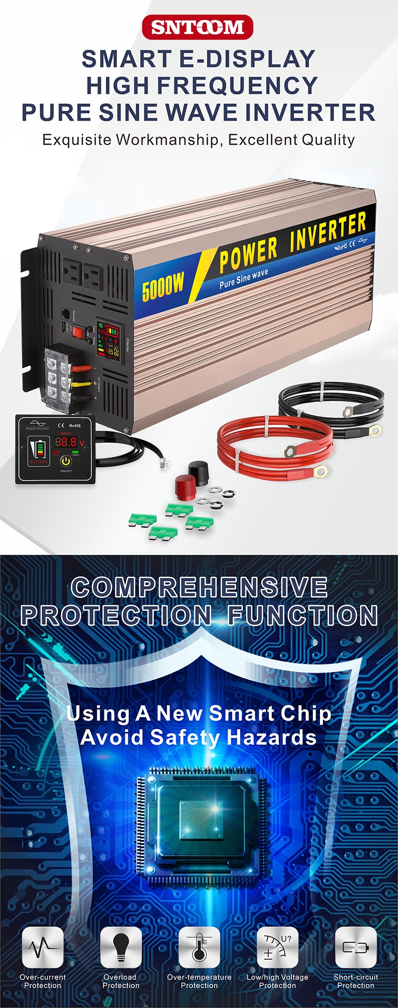 inversor de energia 12V DC a 110V AC