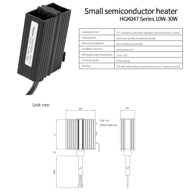 Tabela de par&acirc;metros 10W-30W da s&eacute;rie HGK047