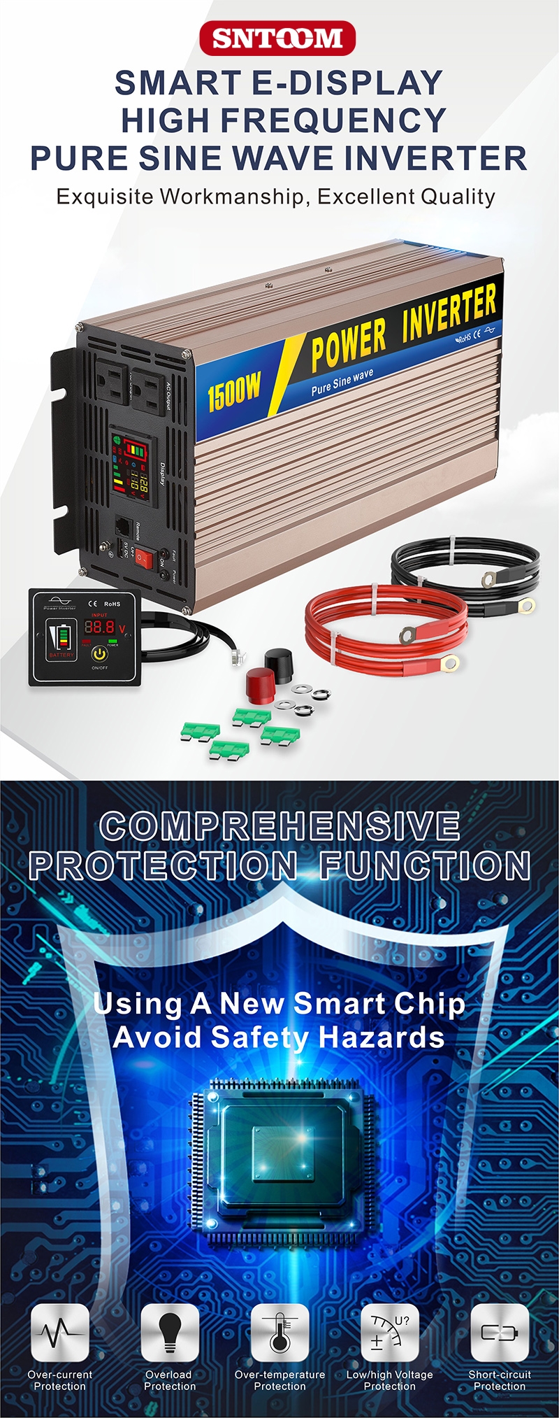 中性款 1500W 玫瑰金 逆 变器 详情 页 1 1
